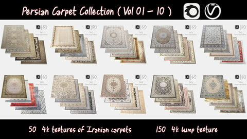 Persian Carpet Collection ( Vol 01 - 10 ) 4k texture