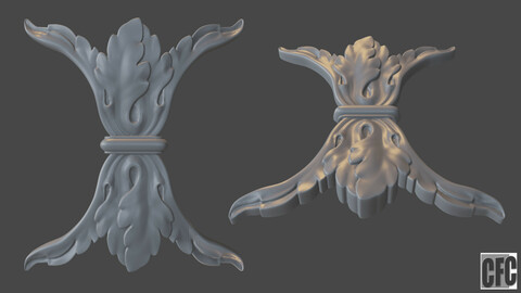 WoodCarving detail - 3d model for CNC - WoodCarvingCFC007