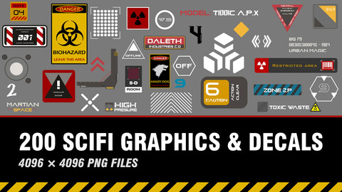 " 200 SCIFI Graphics & Decals "