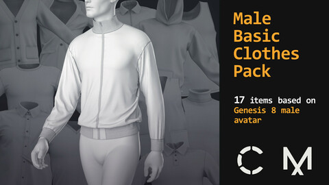 Male basic clothes pack. Marvelous / Clo 3D / 17 .zprj projects