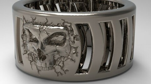 fractured skull ring Free 3D print model