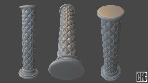 Goth shaft - 3d model for CNC - GothShaftCFC07