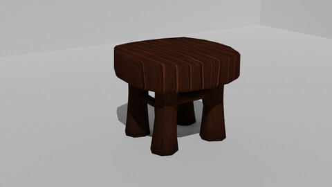 Medieval Handpainted Stool