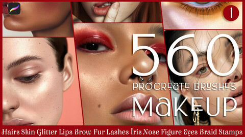Procreate Brushes: 560+ Makeup Brushes for procreate, face brushes, procreate, procreate brushes, procreate brush, makeup brushes