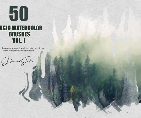 ArtStation 50 Magic Watercolor Brushes Vol. 1 Brushes