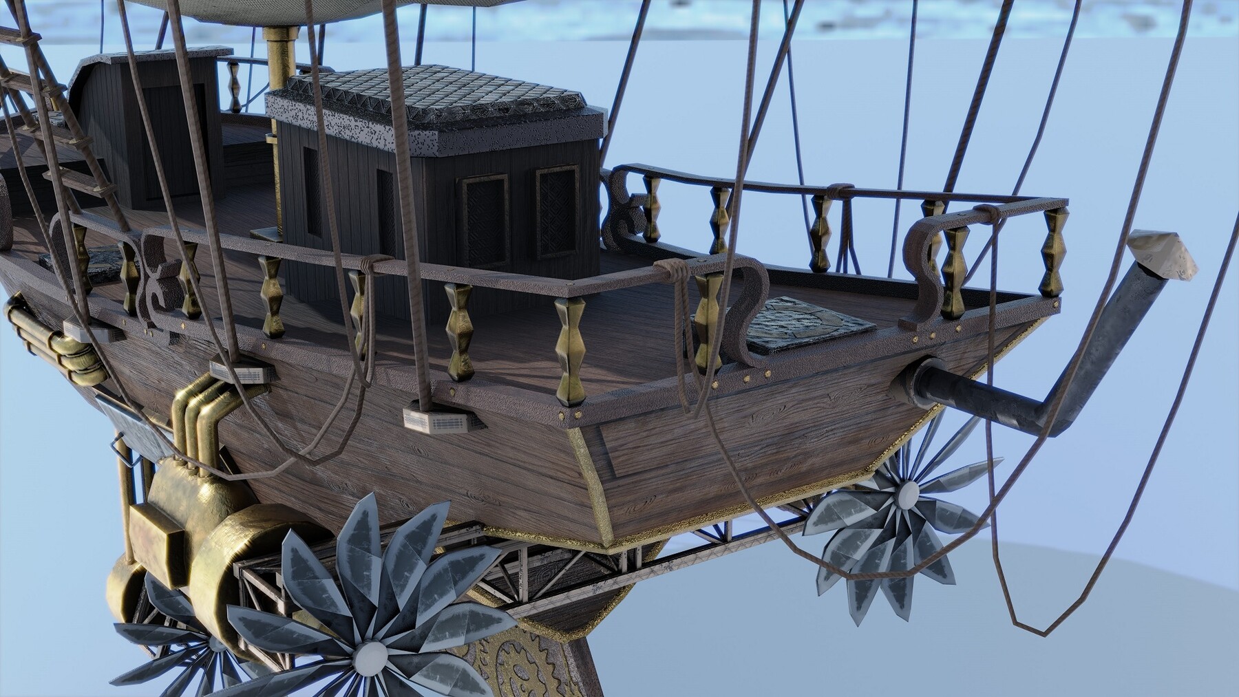 Artstation Steampunk Airship Game Assets