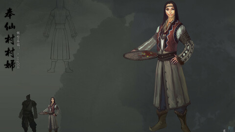 Low poly 3D Women - Women in Fengxian Village