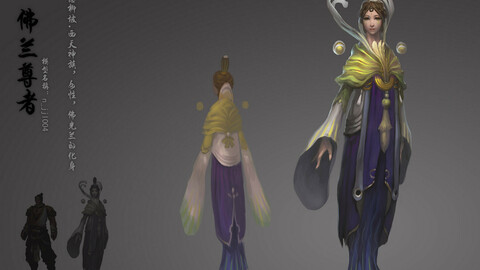 Low poly 3D Women - The Venerable Buddha