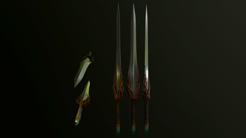 Low-Poly 3D Model Sword Roots