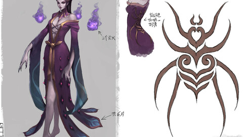 Low poly 3D Women - Spider Witch