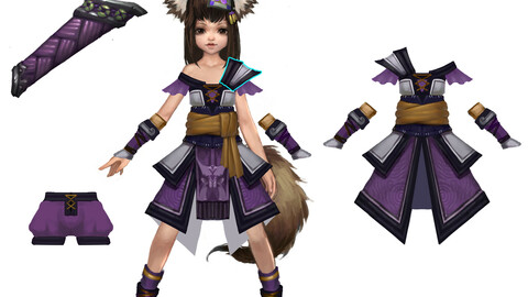 Little Fox Girl - Cloth Set 04