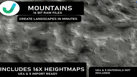 Unreal engine 4 & 5 realistic heightmaps: Mountains