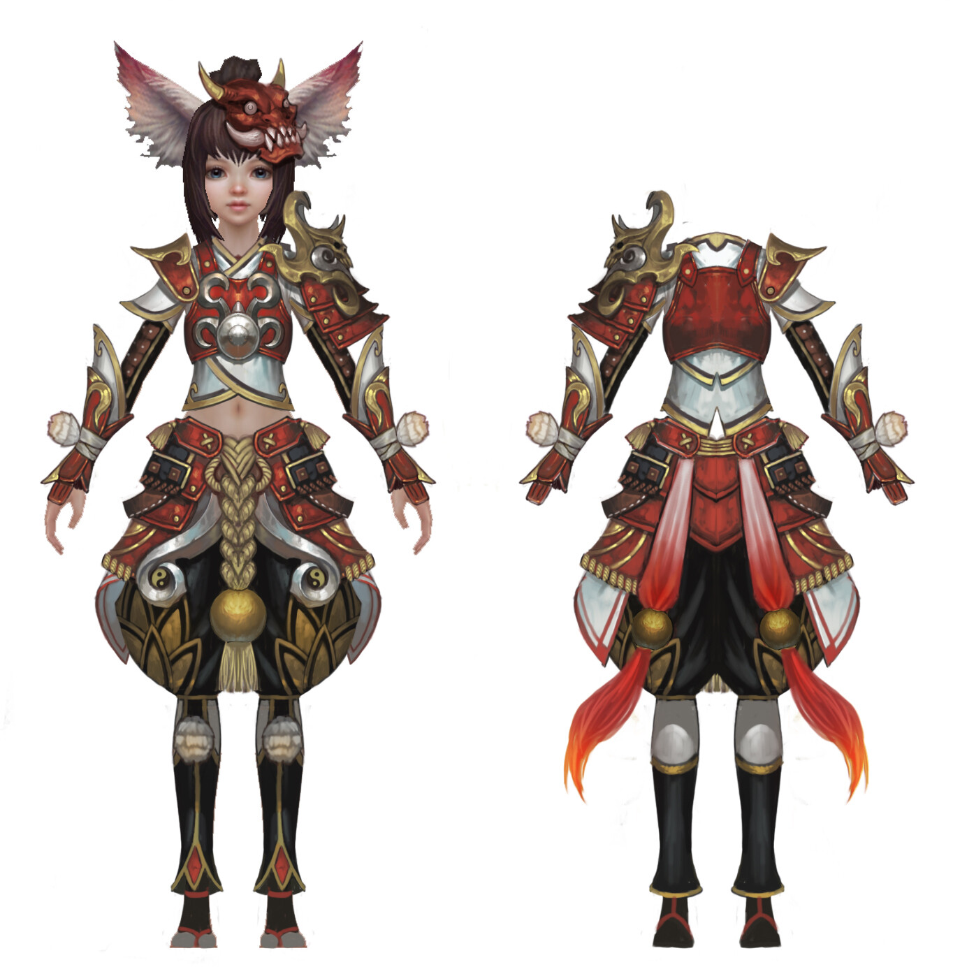 ArtStation - Little Fox Girl - Armor Set 03 | Game Assets