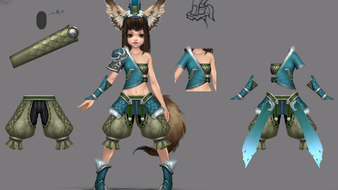 Little Fox Girl - Light Suit 02