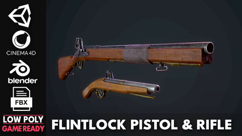 Flintlock pistol & Rifle  - Game Ready