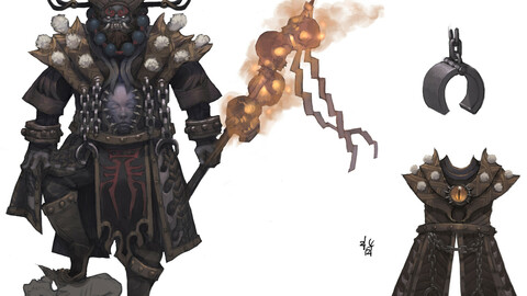 Low poly 3D Monster - Black Capricorn