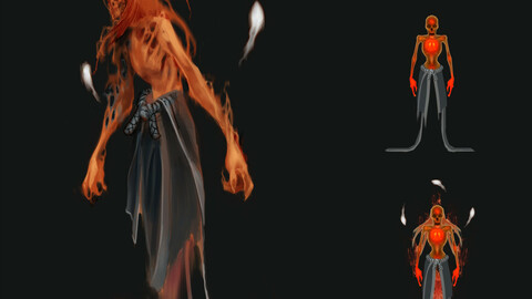 Low poly 3D Monster - Red Ghost