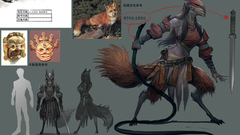 Low poly 3D Monster - Lady of the Fox