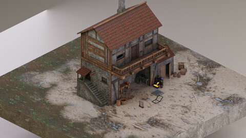 Medieval Trap Workshop 3D Model