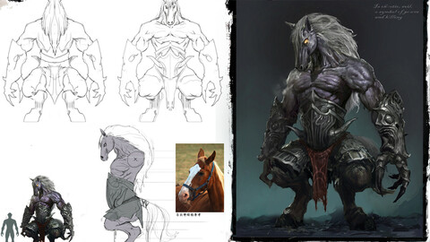 Low poly 3D Monster - Horseface Monster