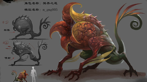 Low poly 3D Monster - Flower of the Underworld