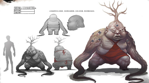 Low poly 3D Monster - Moyan Ginseng Doll