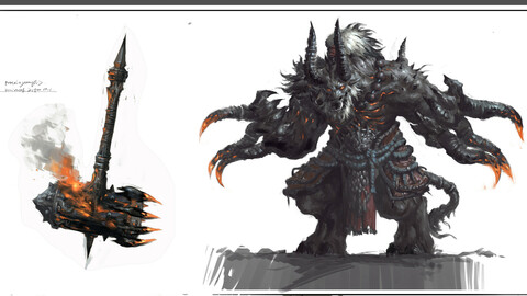 Low poly 3D Monster - Cow head