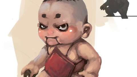 Low poly 3D Monster - Ginseng Fruit Doll 02