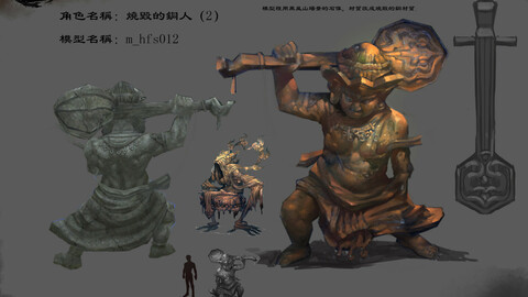 Low poly 3D Monster - Burnt Copper Man 02