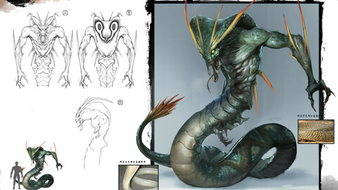 Low poly 3D Monster - Snake BOSS