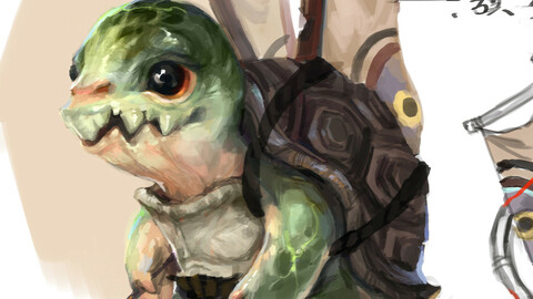 Low poly 3D Monster - Turtle Overseer