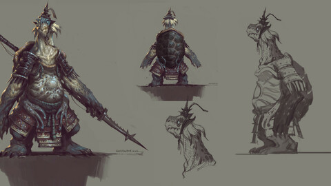 Low poly 3D Monster - Tortoise Overseer 02