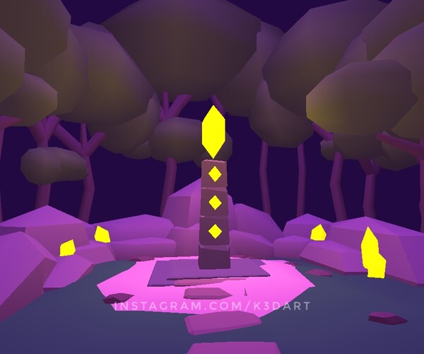 ArtStation Forest Temple Ruins Low poly game level Game Assets