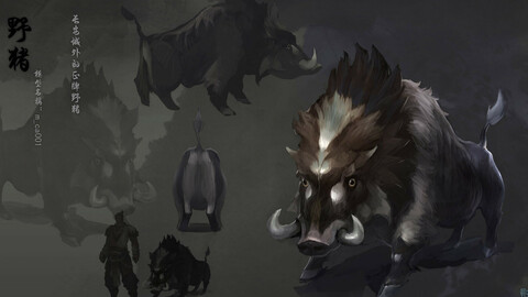 Low poly 3D Monster - Boar