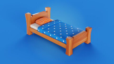 STYLIZED WOODEN BED - 3 COLOR VARIATION