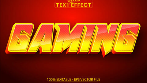 Gaming text, cartoon style editable text effect