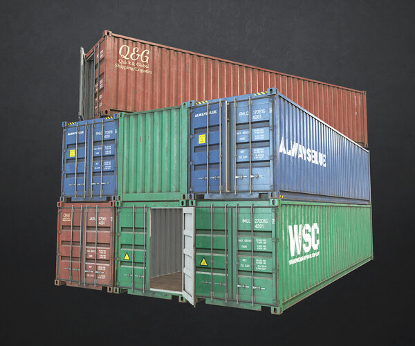 ArtStation - Shipping Container - Low Poly | Resources