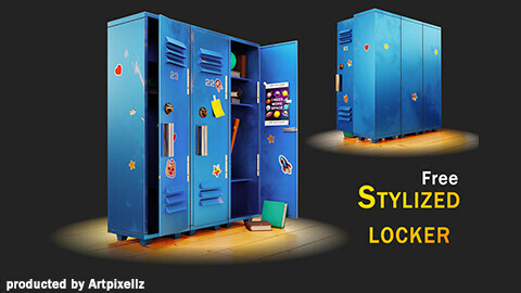 Stylized locker / game asset (Free)