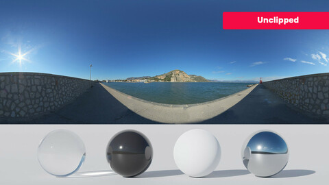 Hdri Unclipped 10K - Port And Mountains