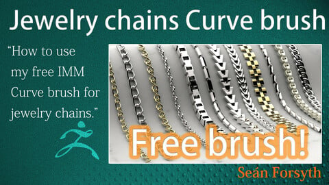 Free IMM curve brush for creating jewelry chains in ZBrush