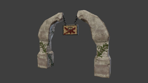 Old broken stone arch