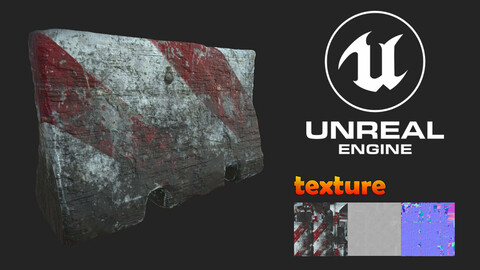 Red White Concrete Barrier