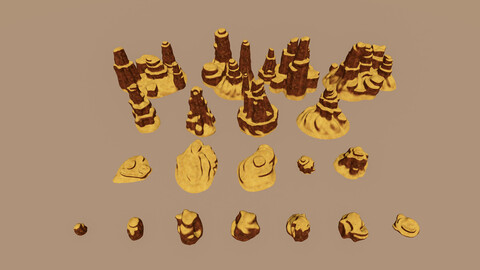 Stylized Rocks and Boulders 3