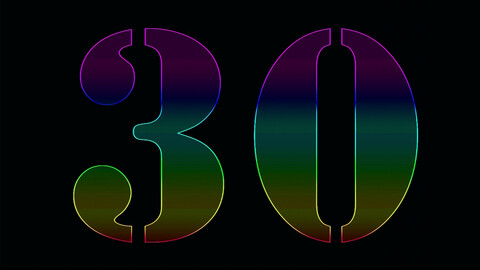 Rainbow Countdown A - 30 Seconds - 1440 x 1080