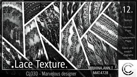 12 .Lace Texture. Clo3d, Marvelous Designer.