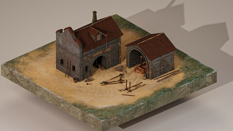 Medieval Workshop Level 1 3D Model