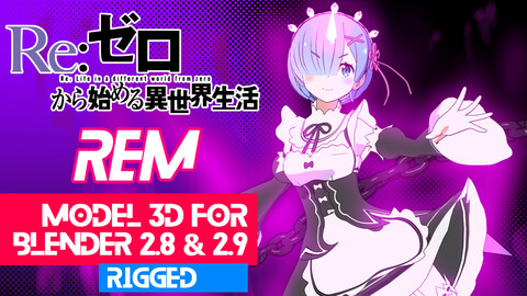 Rem - Re Zero anime Model 3D