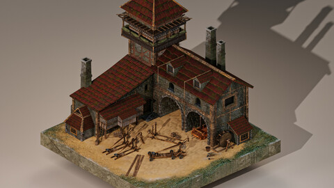 Medieval Workshop Level 10 3D Model