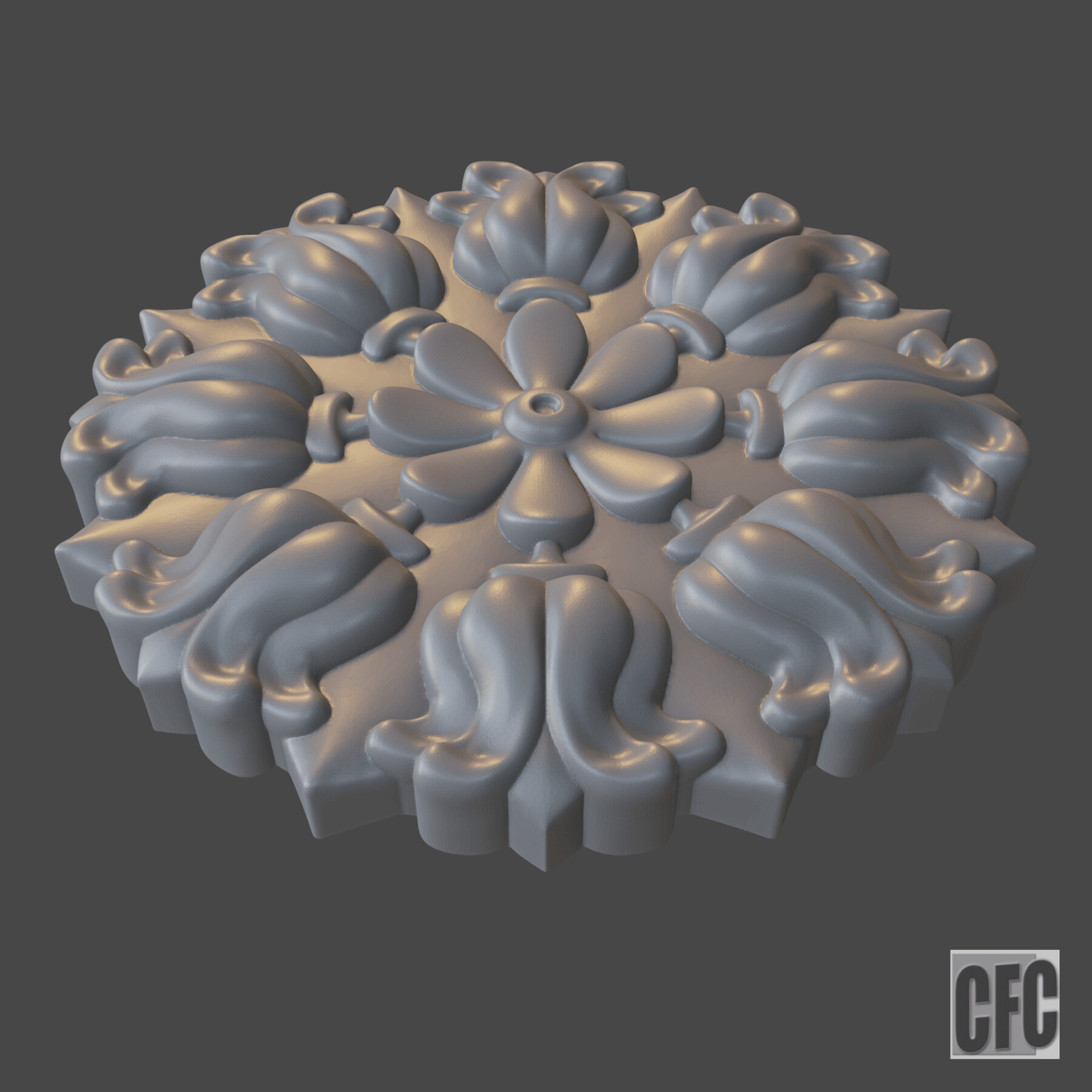 ArtStation - WoodCarving floral detail - 3d model for CNC - FlowerCFC26 ...