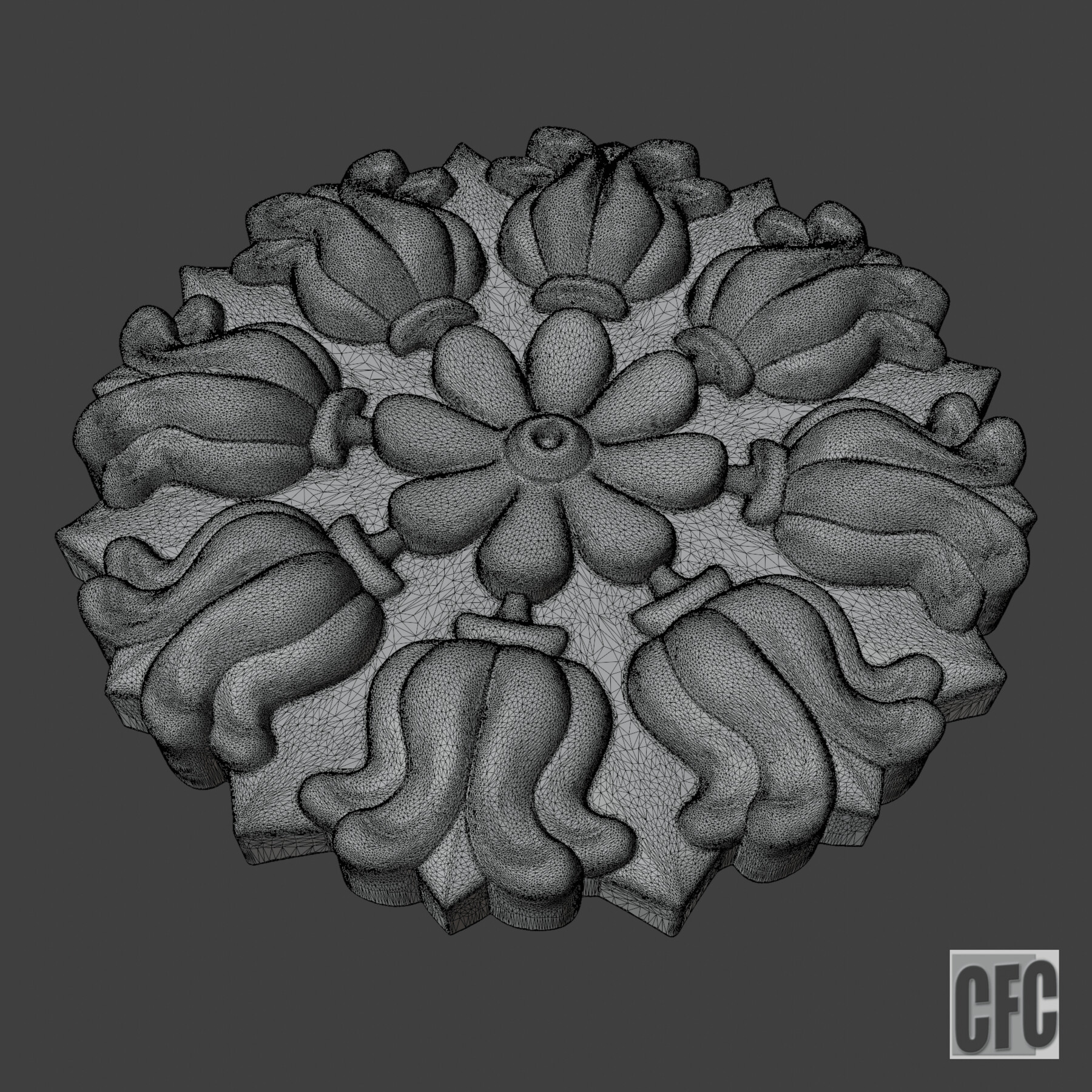 ArtStation - WoodCarving floral detail - 3d model for CNC - FlowerCFC26 ...